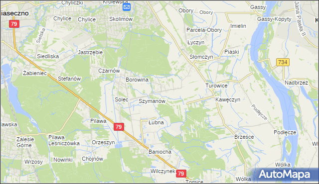 mapa Kawęczynek gmina Konstancin-Jeziorna, Kawęczynek gmina Konstancin-Jeziorna na mapie Targeo