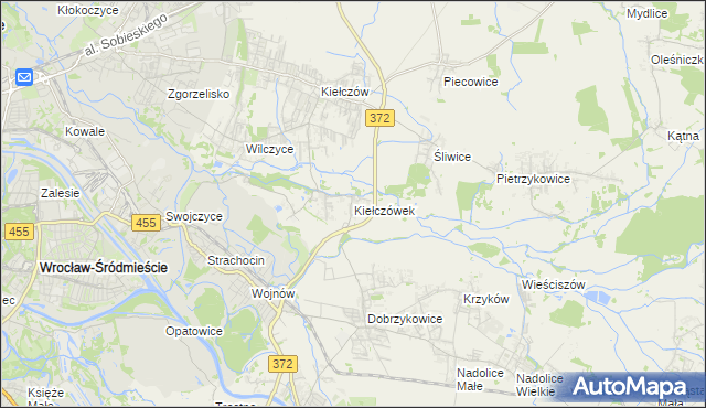 mapa Kiełczówek, Kiełczówek na mapie Targeo