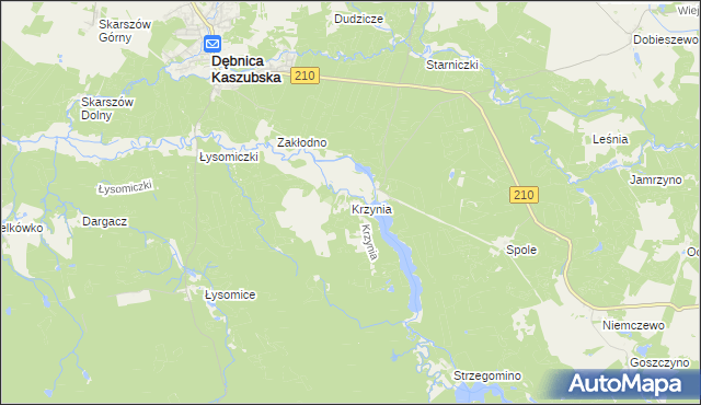 mapa Krzynia, Krzynia na mapie Targeo