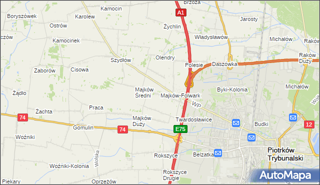 mapa Majków-Folwark, Majków-Folwark na mapie Targeo