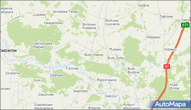 mapa Marysinek gmina Strzegowo, Marysinek gmina Strzegowo na mapie Targeo