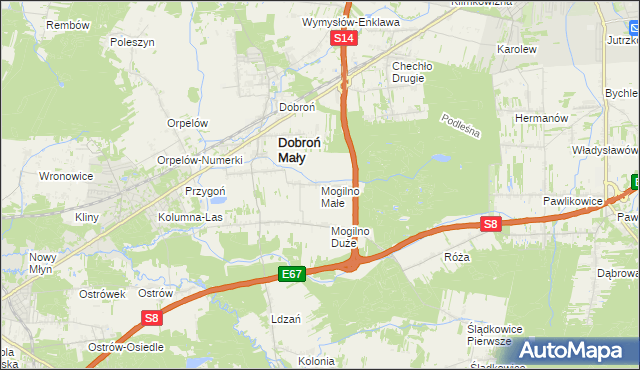 mapa Mogilno Małe, Mogilno Małe na mapie Targeo