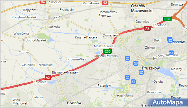 mapa Moszna-Parcela, Moszna-Parcela na mapie Targeo