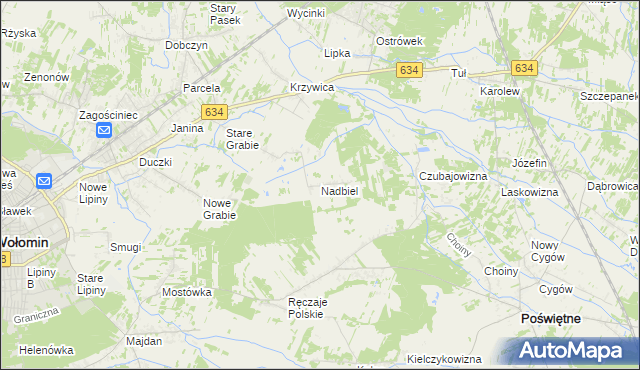 mapa Nadbiel, Nadbiel na mapie Targeo