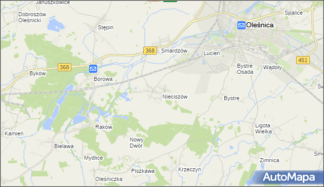 mapa Nieciszów, Nieciszów na mapie Targeo