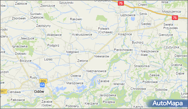 mapa Niewiarów, Niewiarów na mapie Targeo