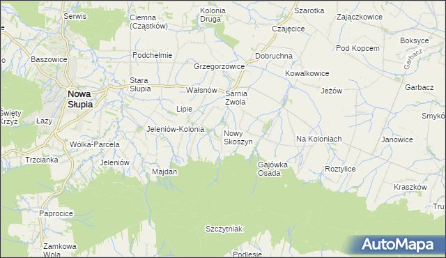 mapa Nowy Skoszyn, Nowy Skoszyn na mapie Targeo
