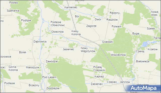 mapa Nowy Węgrzynów, Nowy Węgrzynów na mapie Targeo