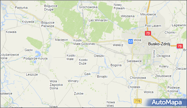 mapa Oleszki, Oleszki na mapie Targeo