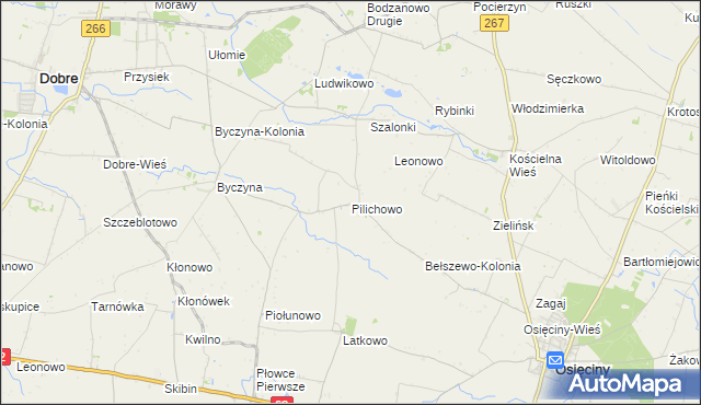 mapa Pilichowo gmina Osięciny, Pilichowo gmina Osięciny na mapie Targeo