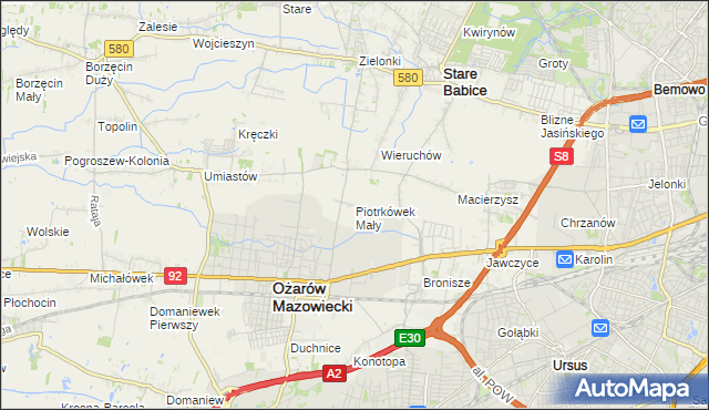 mapa Piotrkówek Mały, Piotrkówek Mały na mapie Targeo