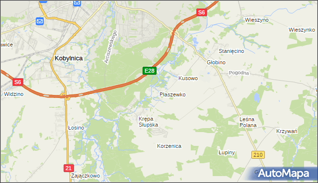 mapa Płaszewko, Płaszewko na mapie Targeo