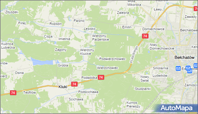 mapa Podwierzchowiec, Podwierzchowiec na mapie Targeo