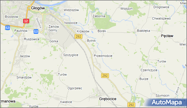 mapa Przedmoście gmina Głogów, Przedmoście gmina Głogów na mapie Targeo