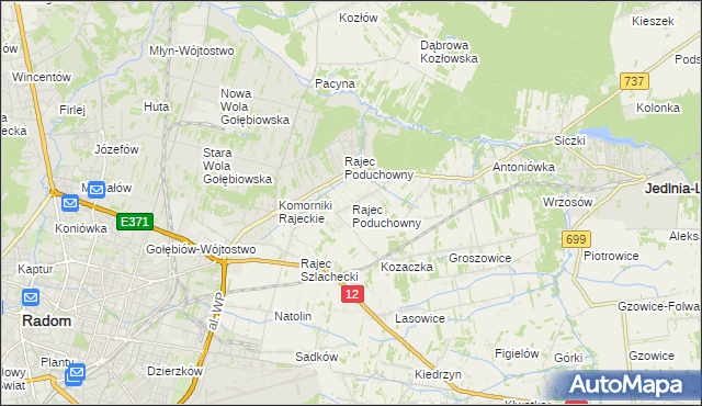 mapa Rajec Poduchowny, Rajec Poduchowny na mapie Targeo