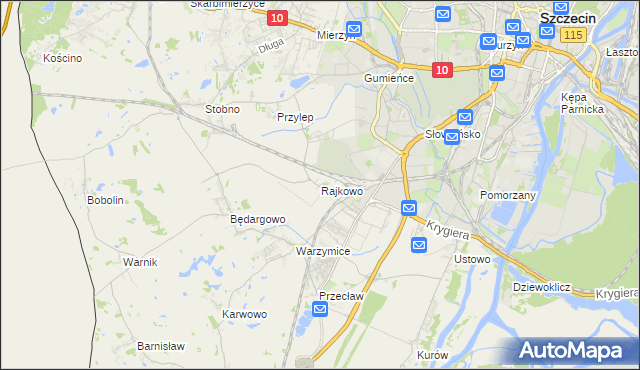 mapa Rajkowo, Rajkowo na mapie Targeo