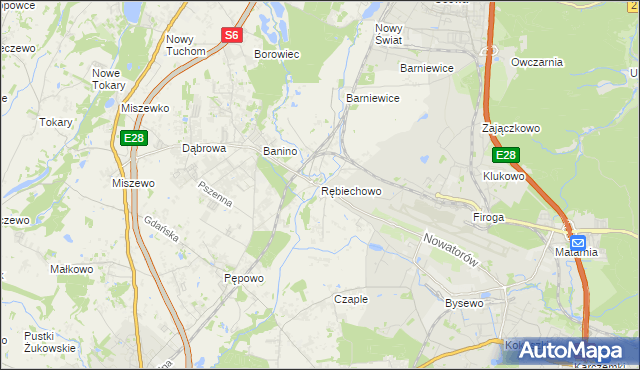 mapa Rębiechowo, Rębiechowo na mapie Targeo