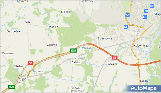 mapa Reblinko, Reblinko na mapie Targeo