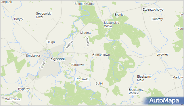 mapa Romankowo, Romankowo na mapie Targeo