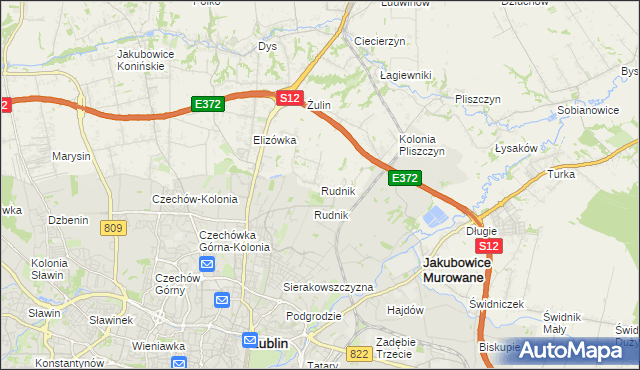 mapa Rudnik gmina Wólka, Rudnik gmina Wólka na mapie Targeo