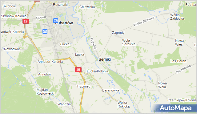 mapa Serniki, Serniki na mapie Targeo