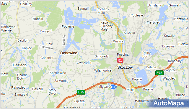 mapa Simoradz, Simoradz na mapie Targeo