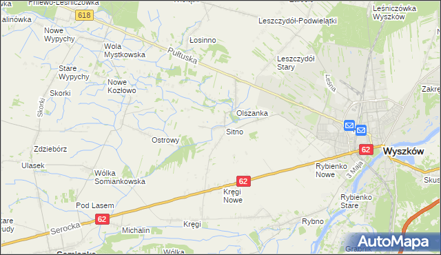 mapa Sitno gmina Wyszków, Sitno gmina Wyszków na mapie Targeo