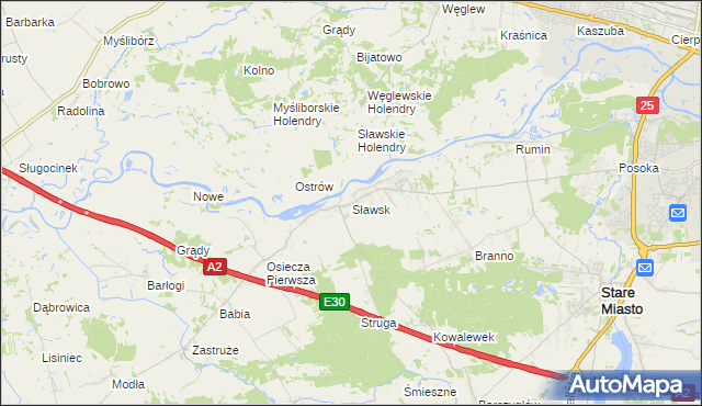 mapa Sławsk, Sławsk na mapie Targeo