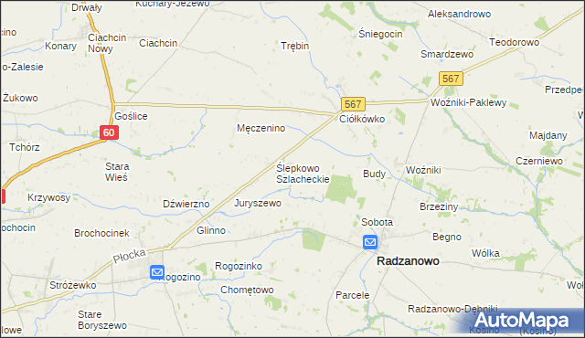 mapa Ślepkowo Królewskie, Ślepkowo Królewskie na mapie Targeo