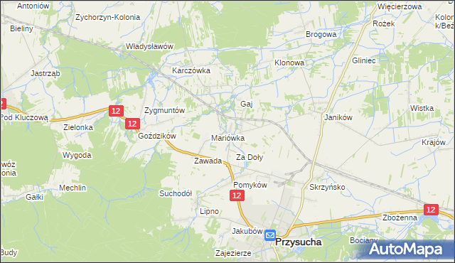mapa Smogorzów gmina Przysucha, Smogorzów gmina Przysucha na mapie Targeo