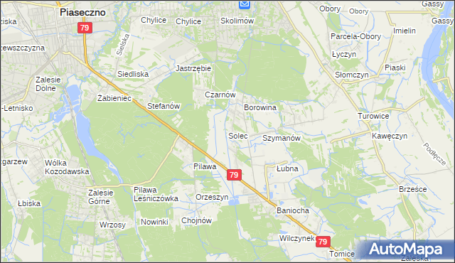 mapa Solec gmina Góra Kalwaria, Solec gmina Góra Kalwaria na mapie Targeo