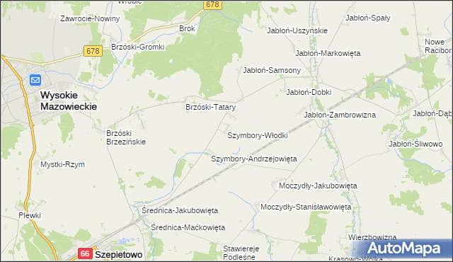 mapa Szymbory-Włodki, Szymbory-Włodki na mapie Targeo