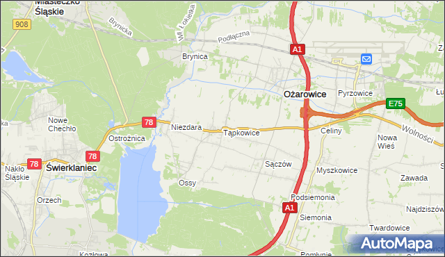 mapa Tąpkowice, Tąpkowice na mapie Targeo