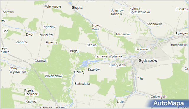 mapa Tarnawa-Wydanka, Tarnawa-Wydanka na mapie Targeo