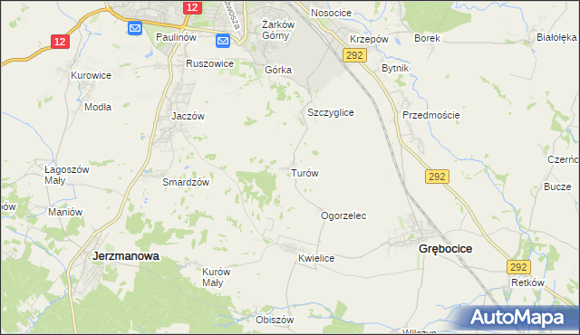 mapa Turów gmina Głogów, Turów gmina Głogów na mapie Targeo