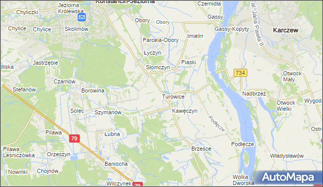 mapa Turowice gmina Konstancin-Jeziorna, Turowice gmina Konstancin-Jeziorna na mapie Targeo