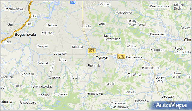 mapa Tyczyn powiat rzeszowski, Tyczyn powiat rzeszowski na mapie Targeo