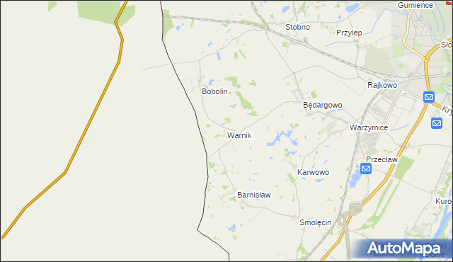 mapa Warnik, Warnik na mapie Targeo