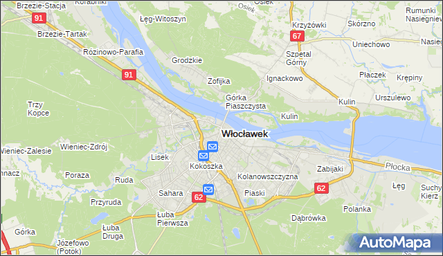 mapa Włocławka, Włocławek na mapie Targeo