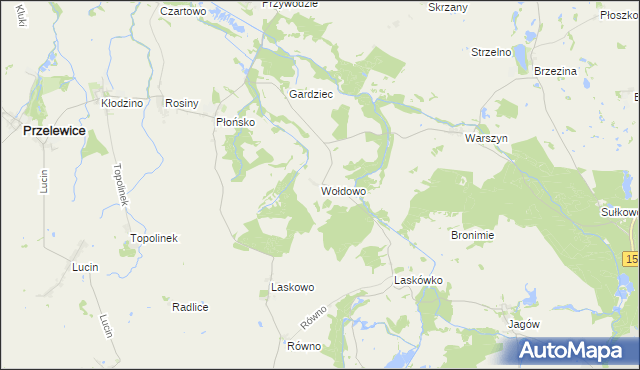 mapa Wołdowo, Wołdowo na mapie Targeo