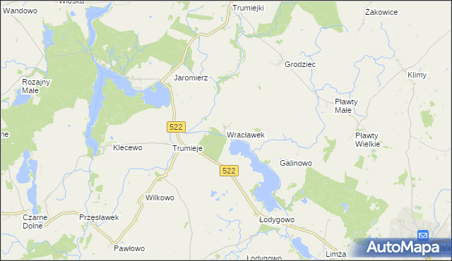 mapa Wracławek, Wracławek na mapie Targeo