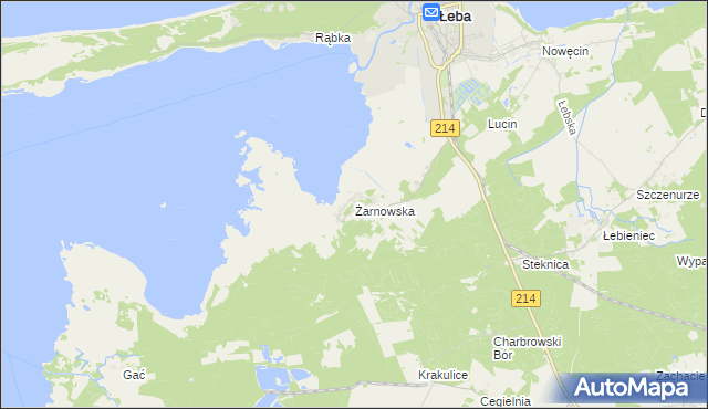 mapa Żarnowska, Żarnowska na mapie Targeo