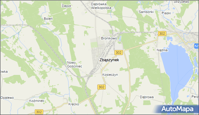 mapa Zbąszynek, Zbąszynek na mapie Targeo