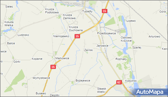 mapa Żerniki gmina Kruszwica, Żerniki gmina Kruszwica na mapie Targeo