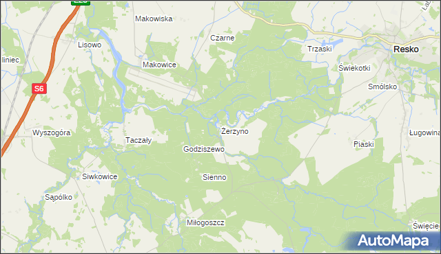 mapa Żerzyno, Żerzyno na mapie Targeo