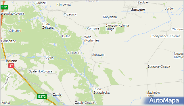 mapa Żurawce, Żurawce na mapie Targeo