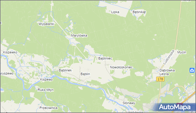 mapa Bąbliniec, Bąbliniec na mapie Targeo