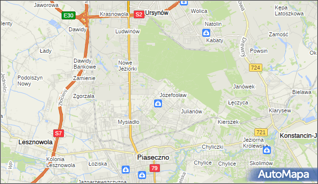 mapa Józefosław, Józefosław na mapie Targeo