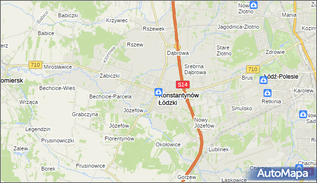 mapa Konstantynów Łódzki, Konstantynów Łódzki na mapie Targeo