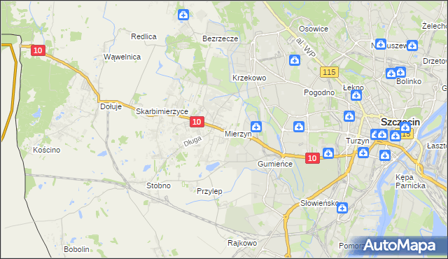 mapa Mierzyn gmina Dobra (Szczecińska), Mierzyn gmina Dobra (Szczecińska) na mapie Targeo